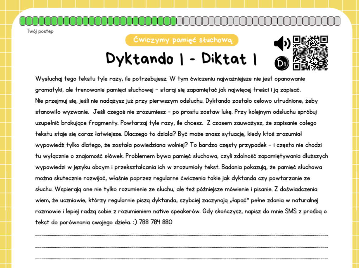 Dyktanda A1 Niemiecki