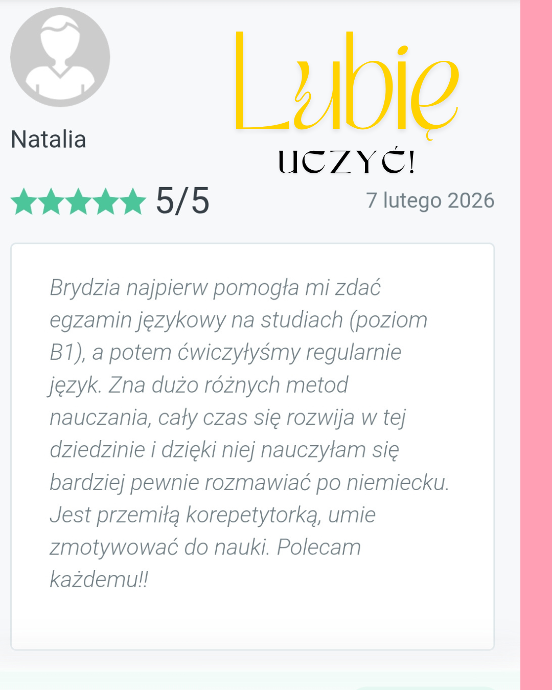 Język niemiecki Pakiet 5 lekcji indywidualnych do godziny 14:00 - obrazek 3